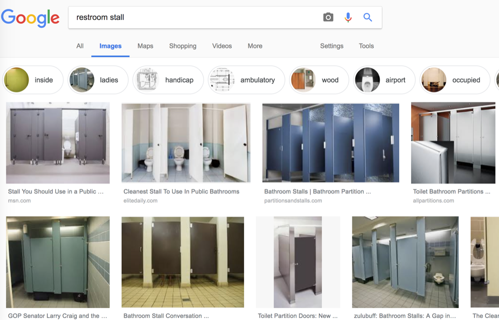 restroom stall(トイレの個室)をgoogle画像検索